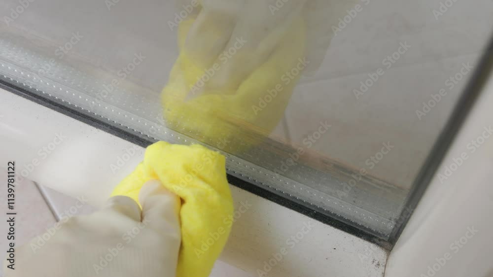 Cleaning   the house window