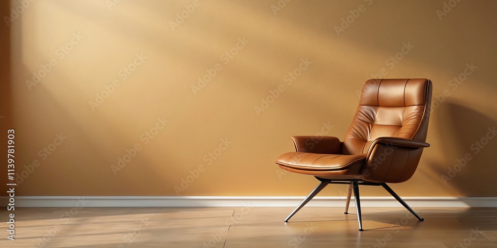 Sleek brown chair paired with a black frame contrasts beautifully against a tan wall, showcasing contemporary interior design inspiration for a stylish living space. Sleek brown chair paired with a black frame contrasts beautifully against a tan wall, showcasing contemporary interior design inspiration for a stylish living space.