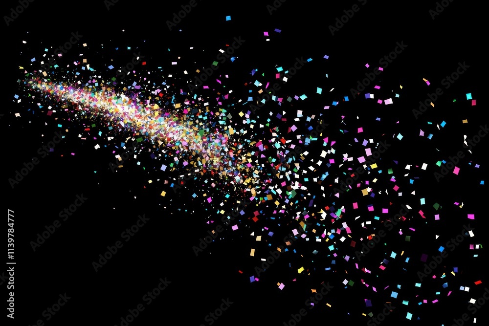 A festive confetti design, with multicolored pieces falling from the sky, adding a touch of magic to any party or celebration A festive confetti design, with multicolored pieces falling from the sky, adding a touch of magic to any party or celebration