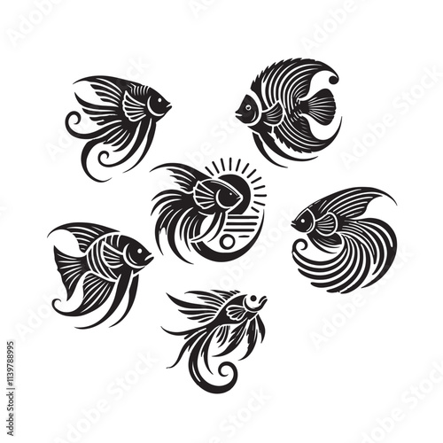  black and white aquatic logo
