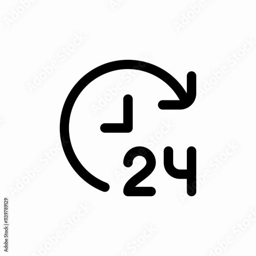 24 hours service icon sign vector