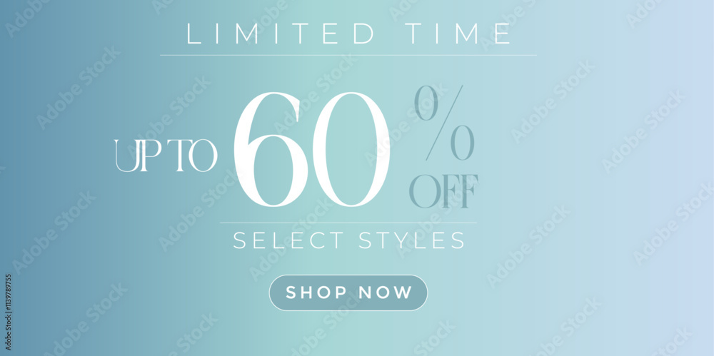 Fototapeta premium Sale banner Discount 60% off, Social media sale banner collection, Vector illustration for social media banners, poster, Banner Limited time up to 60%