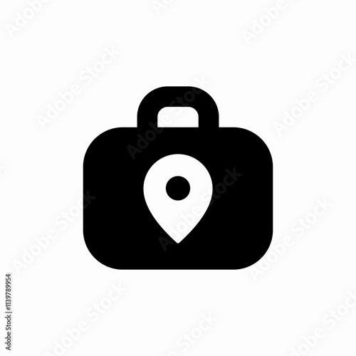 location handbag icon sign vector