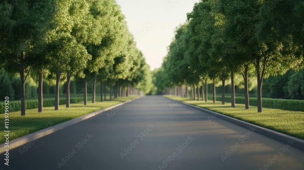 energy efficiency conservation optimization concept. Serene tree-lined road in a lush green environment. energy efficiency conservation optimization concept. Serene tree-lined road in a lush green environment.