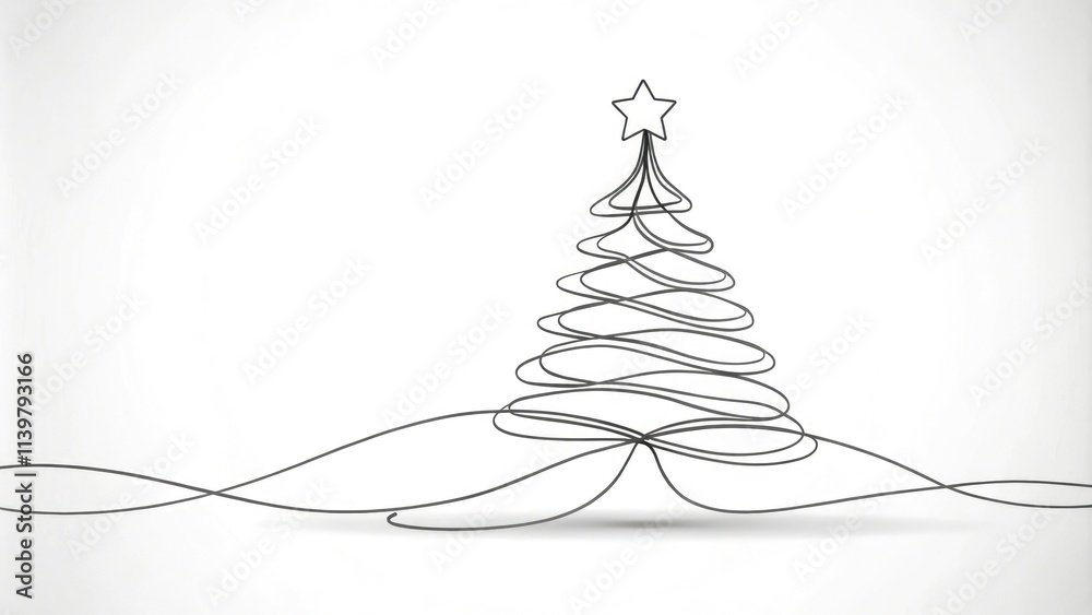 Sophisticated long exposure illustration of a Christmas tree in minimalist line art, perfect for holiday festivities, representing the spirit of Christmas and New Year celebrations. Sophisticated long exposure illustration of a Christmas tree in minimalist line art, perfect for holiday festivities, representing the spirit of Christmas and New Year celebrations.