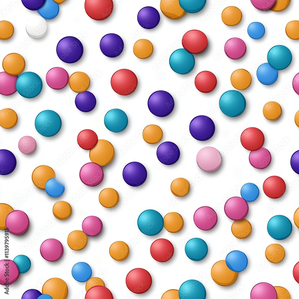 Colorful confetti dots scattered in seamless random pattern Colorful confetti dots scattered in seamless random pattern
