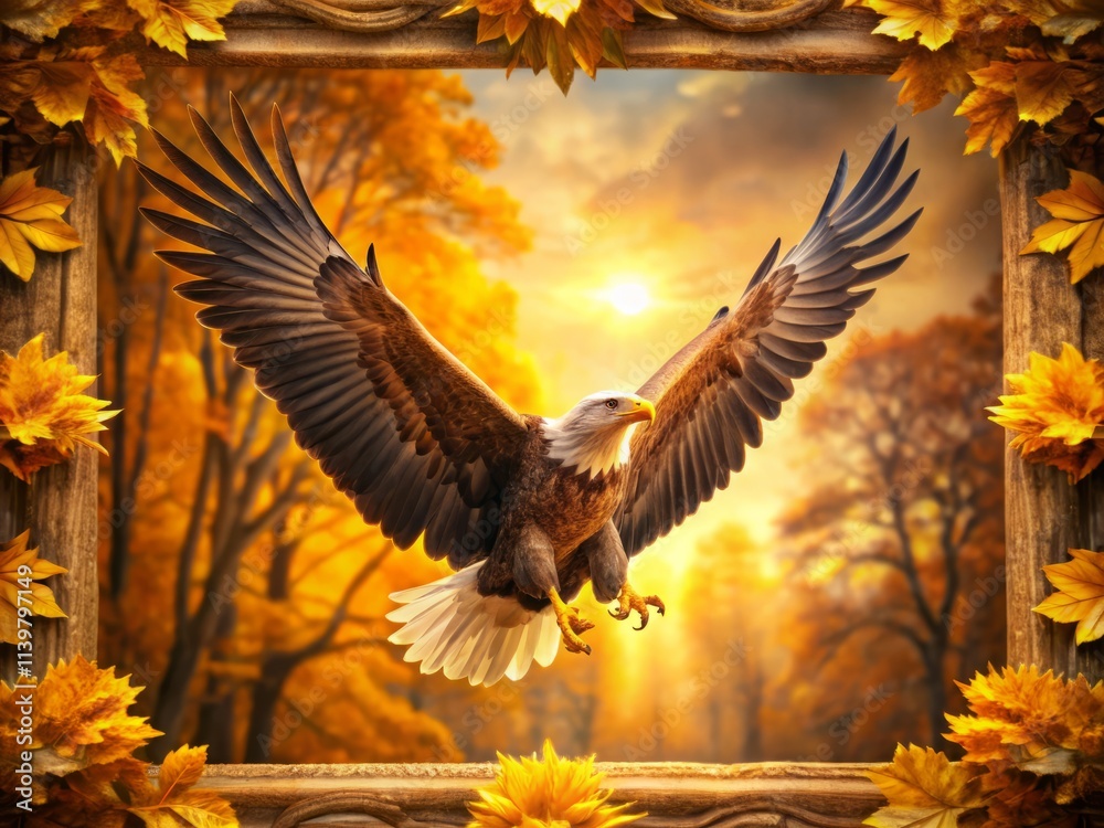 Obraz premium Stunning Bilderrahmen Photo: Golden Frame, Action Shot, Nature's Embrace, Vibrant Colors, Closeup