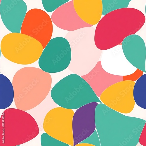 Vibrant Abstract Seamless Pattern: Joyful, colorful, and modern design. Perfect for branding, textiles, and digital projects.