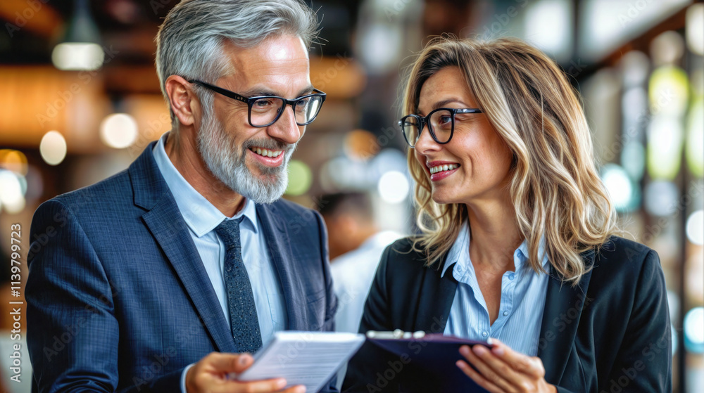 Fototapeta premium Business people working together in modern office, businessmen and in professional brainstorming. Teamwork and communication in corporate meeting. technology.