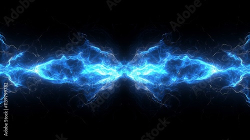 Abstract glowing blue energy waves forming dynamic patterns against a dark background, symbolizing power, motion, and futuristic technology