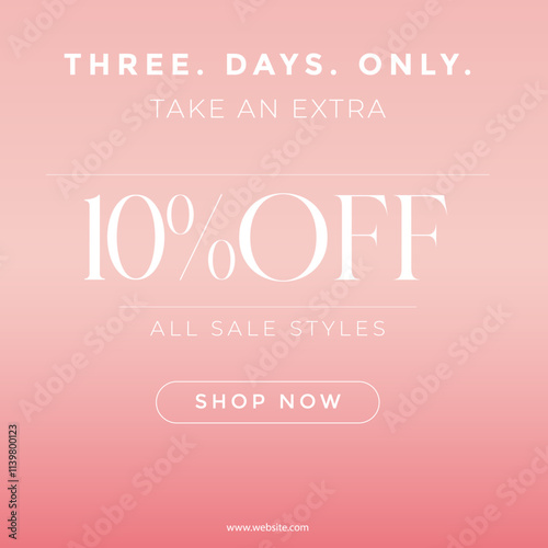 Pink Sale banner up to 10% off Sale square banner template for social media posts, mobile apps, banners design, web or internet ads