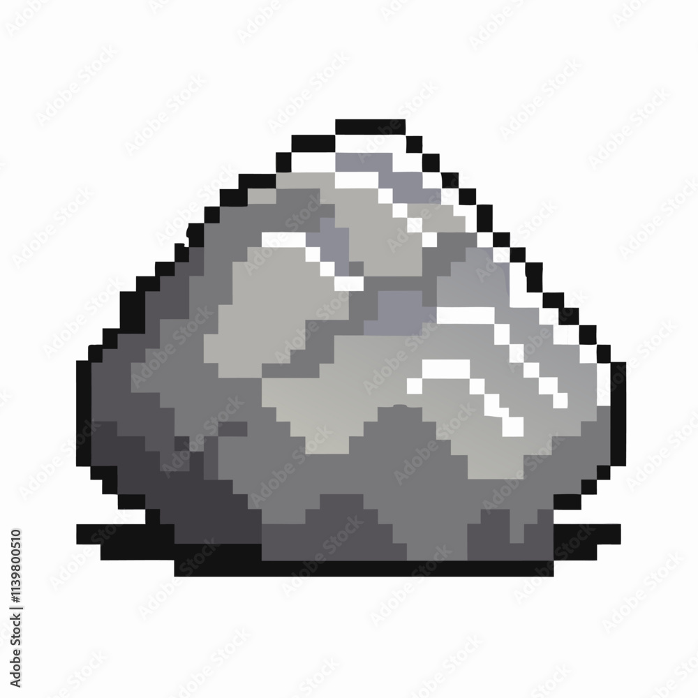 Pixel Art Stone Illustration Retro 8 bit Rock Graphic for Vintage Gaming Design Pixel Art Stone Illustration Retro 8 bit Rock Graphic for Vintage Gaming Design