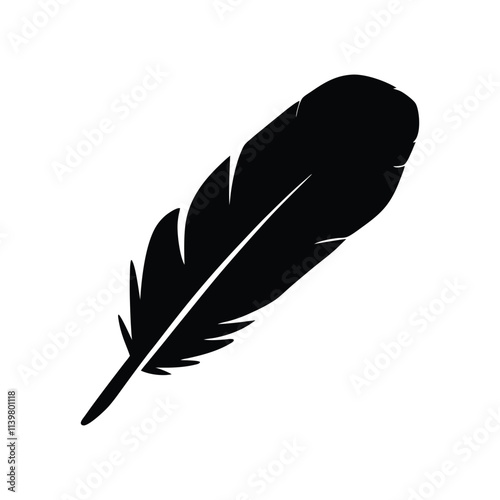 Canary feather silhouette illustration isolated on a transparent background