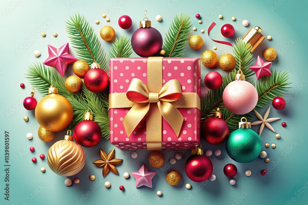 Naklejka premium Stylish Christmas Icon Collection - Chic vector designs for holiday festivities, ideal for elegant card making, digital applications, gift wrapping, and festive home decorations.