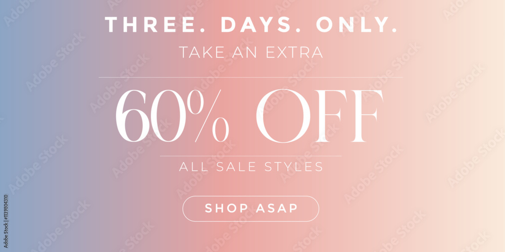 Fototapeta premium Pink sale banner template for social media posts, mobile apps, banners design, web or internet ads, Sale 60% off