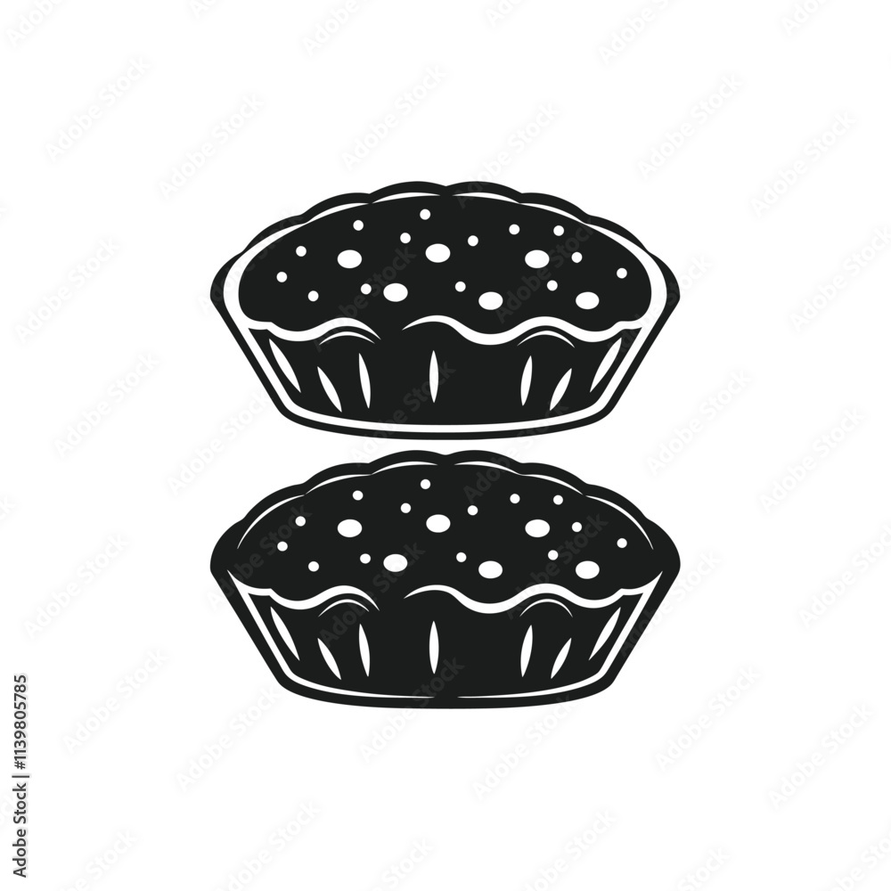 flat baked silhouette vector flat baked silhouette vector