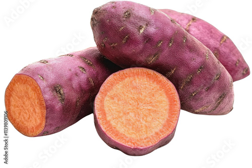 Sweet potato yam isolated on white background photo