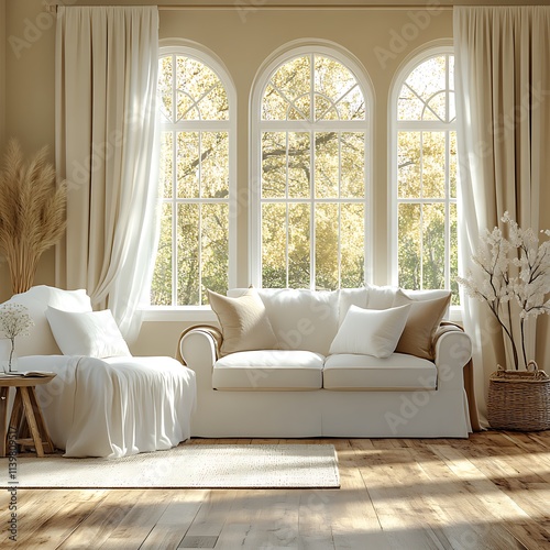 A cozy reading spot arranged beside a window, consisting only of an armchair and a small table. Neutral walls and simple flooring recede into quietness, while natural light bathes the area in 