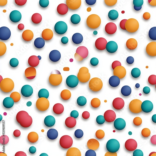 Fun and lively confetti dots, seamless colorful background