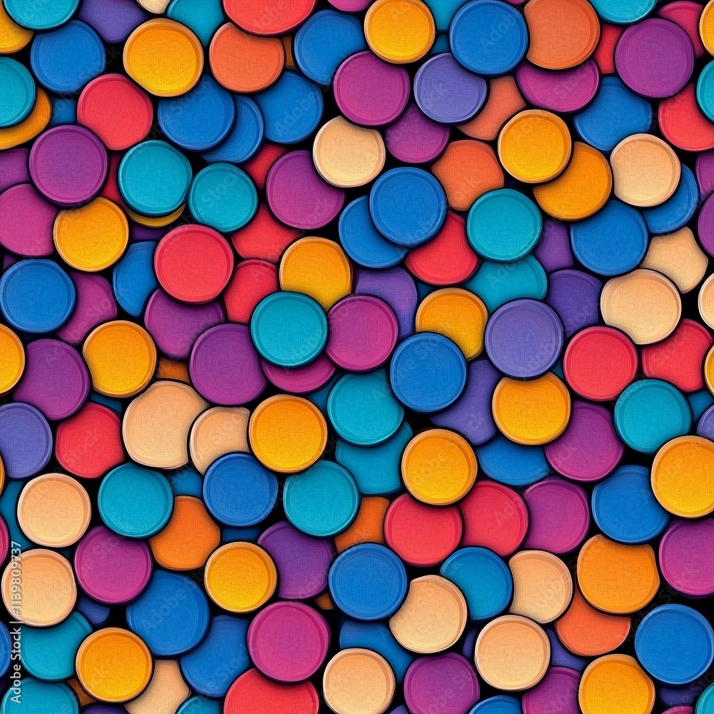 Fun party confetti dots in seamless pattern, colorful design Fun party confetti dots in seamless pattern, colorful design
