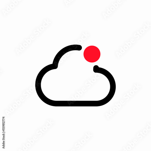 data cloud notification icon sign vector