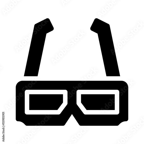 3D glasses glyph icon