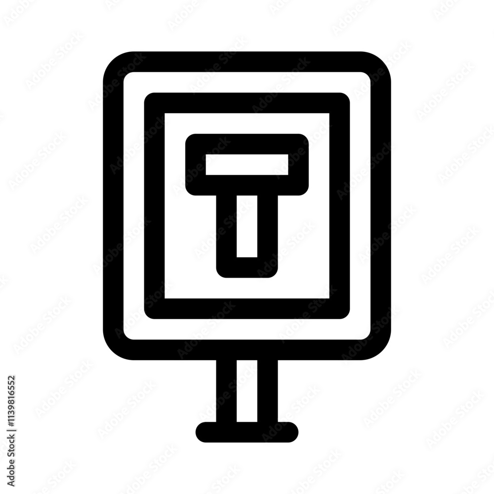 dead end sign line icon