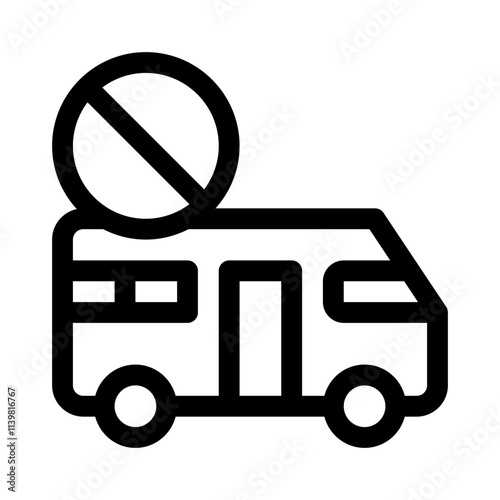 stop for school bus line icon