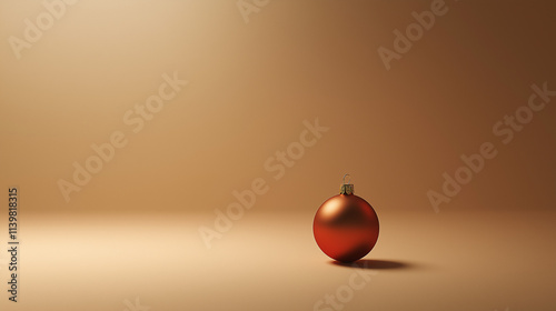 Obraz na płótnie Ultra-high quality digital photograph of a single elegant Christmas ornament, placed on a soft gradient background with warm ambient lighting, minimalistic style, commercially w salonie