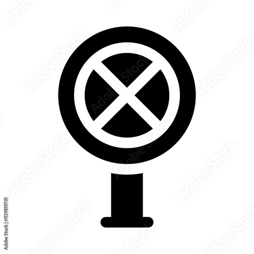 railroad crossing glyph icon