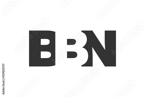 BBN logo design. Initial letter B B N bold font style for tech startups, consulting, corporate branding. Creative company name, headlines typography identity, trendy logotype.