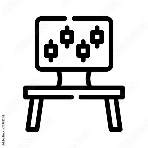 trading desk line icon