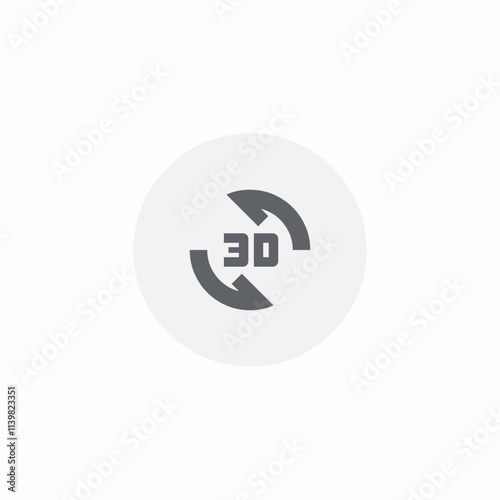 3d rotate icon sign vector