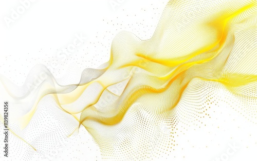 Abstract yellow and white background with diagonal lines, dots, and stripes in a vector style. Modern business presentation or social media banner template. Vector illustration, flat design