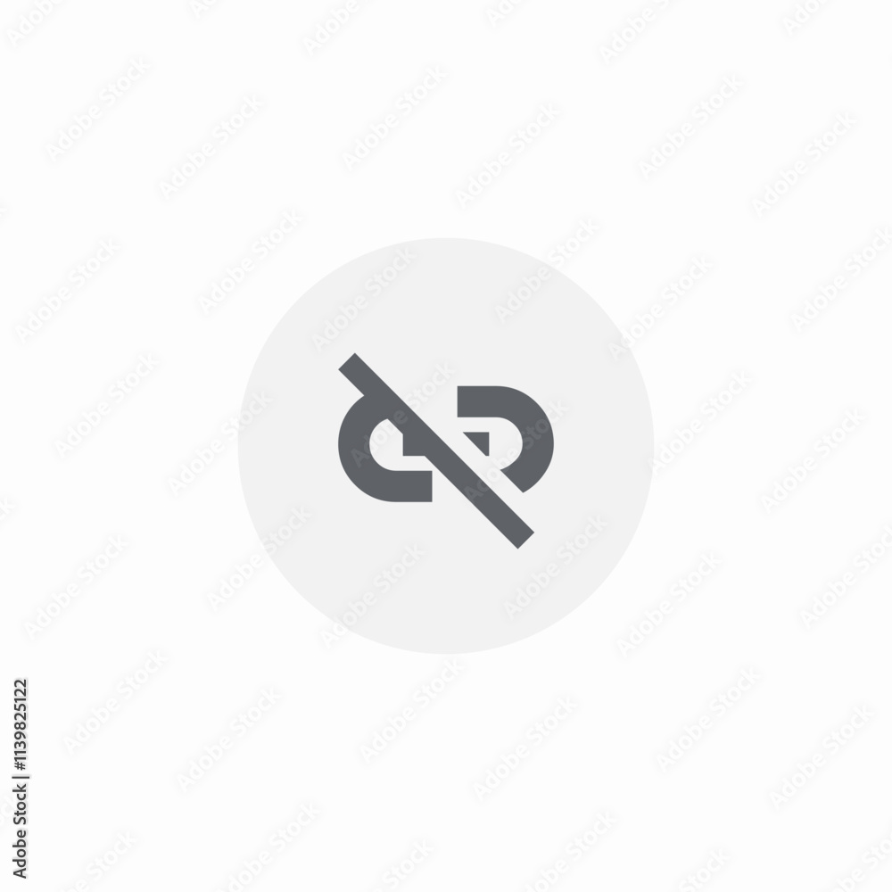 link disabled icon sign vector link disabled icon sign vector