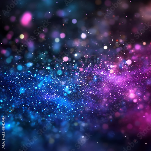 Neon Flecks Texture Overlay with Sparkling Blue, Purple, and Magenta Hues