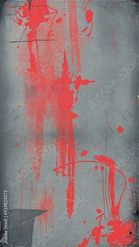 Grey And Red Backdrop - Abstract Painting