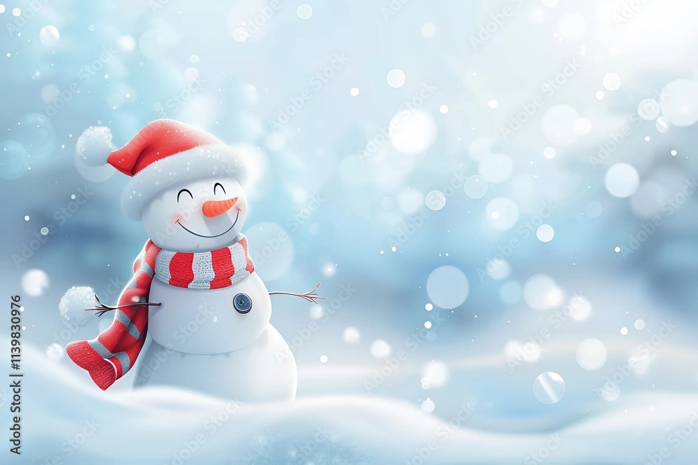 snowman with christmas tree