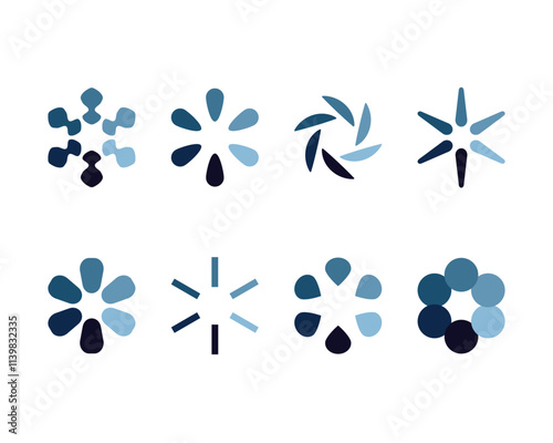 Collection Loading bar status icon. Vector illustration. Set of vector loaded icons. Download progress. Donload or Upload.