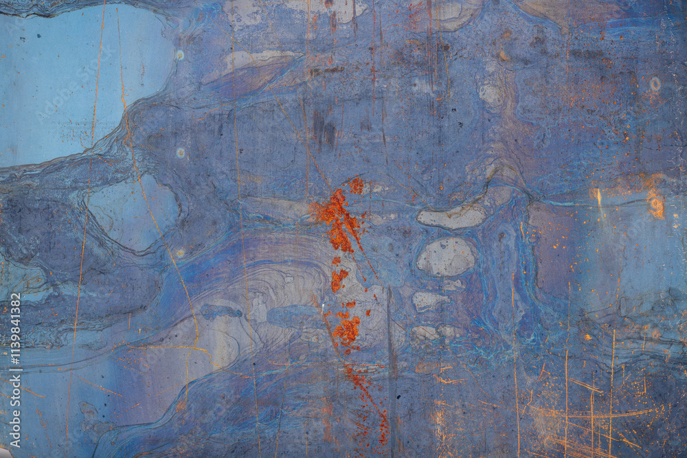Naklejka premium Rusty steel metal grunge background with scratches and streaks.