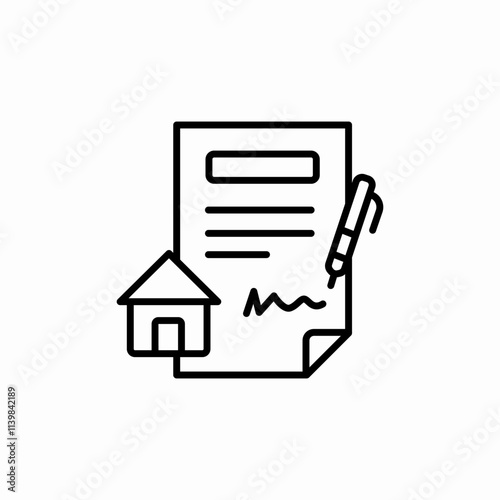 real estate purchase contract icon sign vector