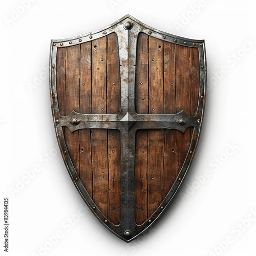 medieval shield on a white background