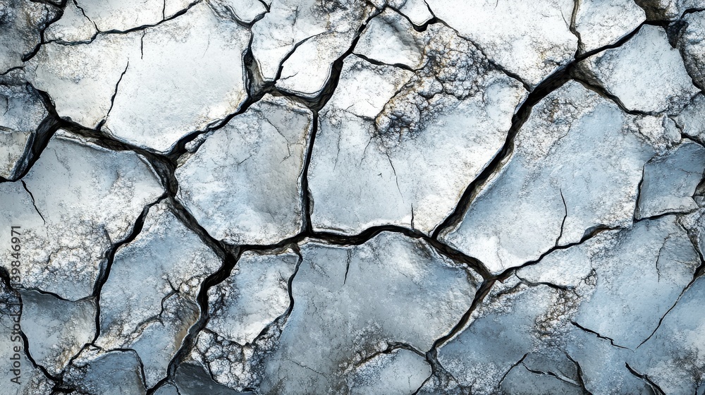 Obraz premium Cracked surface with a textured, dry appearance.
