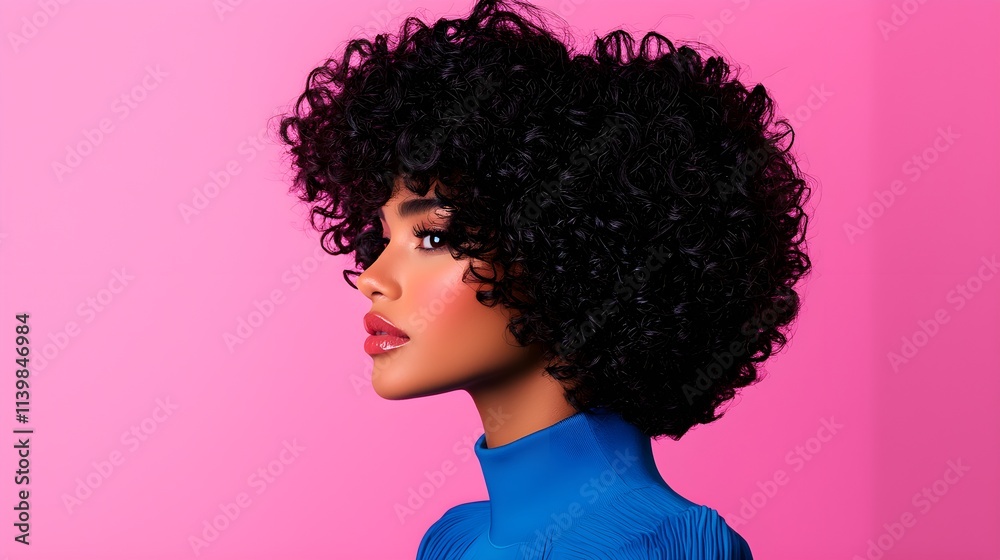 striking close-up of an African American woman, voluminous curly hair, radiant complexion, serene expression, isolated on white background striking close-up of an African American woman, voluminous curly hair, radiant complexion, serene expression, isolated on white background
