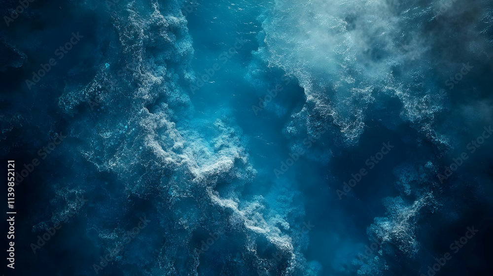 Fototapeta premium Ocean Deep: Abstract Blue Water Background Illustration