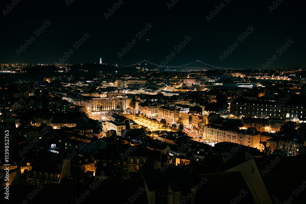 Lisbon by night. Lisbon by night.
