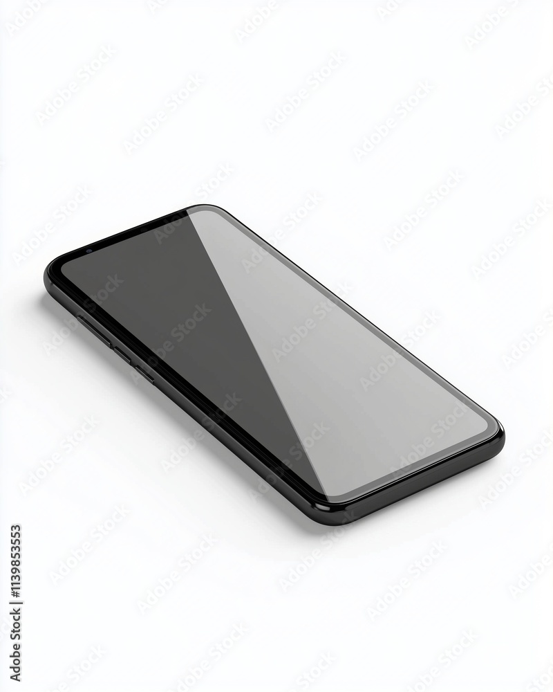 Modern black smartphone on white background Modern black smartphone on white background