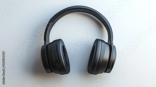 Black over-ear headphones on gradient background