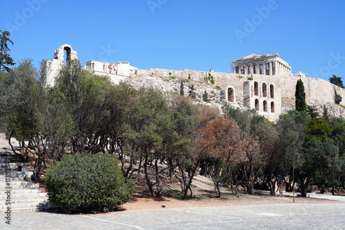 Akropolis in Athen, Griechenland, Europa, Antike, Mauer, Tempel, Parthenon, Architektur, alt, Oberstadt, Stadt, Festung, Stadtfestung photo