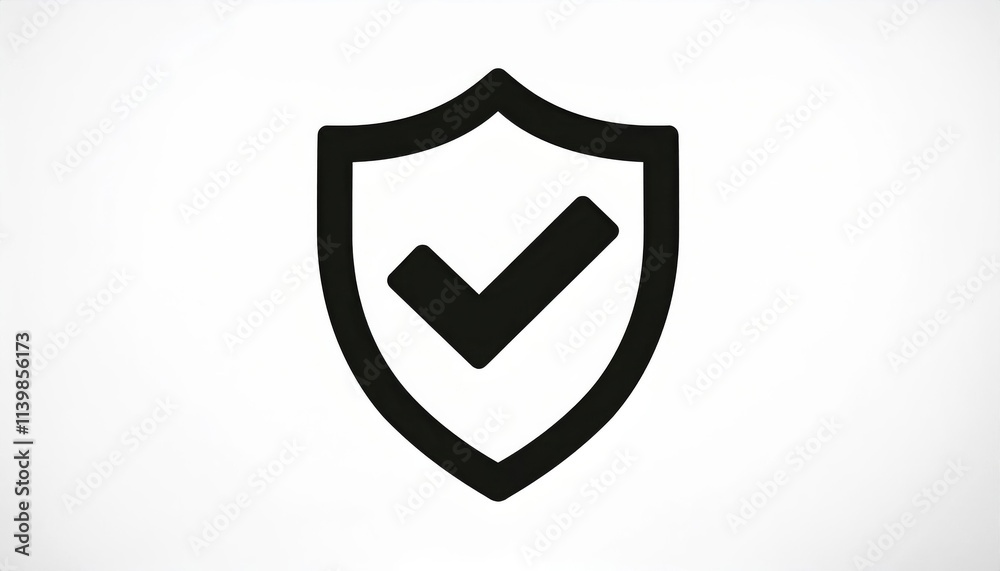 Black Shield with Checkmark Icon. Symbol for Security, Verification, Protection, Trust, Cyber Safety, and Approval in Digital Platforms. Perfect for Apps, Websites, and Data Security Concepts Black Shield with Checkmark Icon. Symbol for Security, Verification, Protection, Trust, Cyber Safety, and Approval in Digital Platforms. Perfect for Apps, Websites, and Data Security Concepts